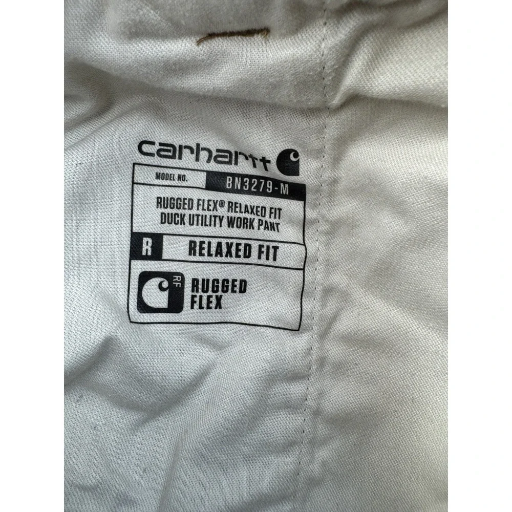 Carhartt 103279 211 Rugged Flex Relaxed Fit Duck Work Pants 42x32 Brown Distress